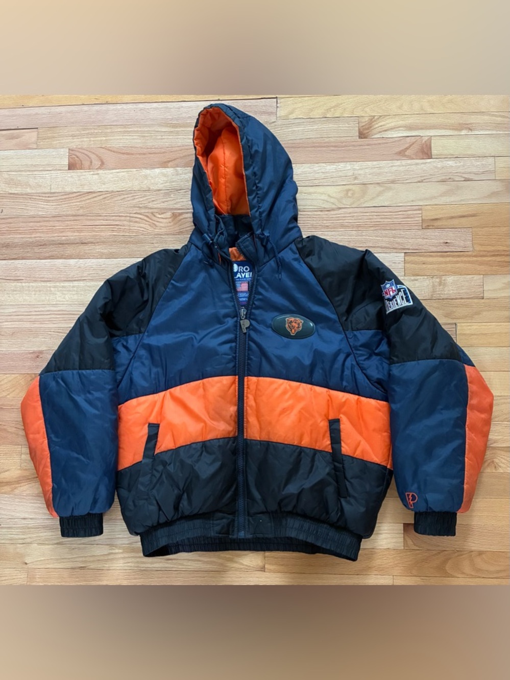 Vintage Chicago Bears Pro Player Puffer Jacket NFL Coat Men’s Size XL